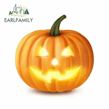 

EARLFAMILY 13cm x 12cm for Halloween Spooky Kid Horror Pumpkin Jack Lantern Funny Car Stickers Vinyl JDM VAN Trunk Accessories