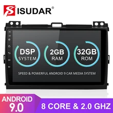 Isudar 1 Din Автомобильный мультимедийный Android 9 для Toyota/Prado 120 2004-2009 авто радио видео gps Восьмиядерный rom 32 ГБ USB DVR DSP камера