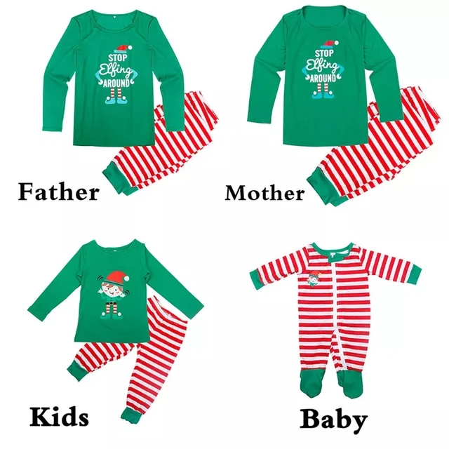 Family Christmas Pajamas Set Family Matching Clothes 2019 Xmas Clothes Adult Kids Pajamas Set Baby Romper Sleepwear 2