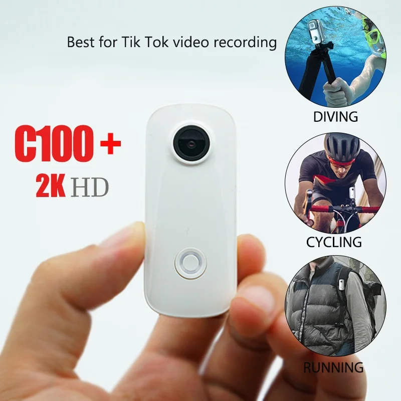 2K SJCAM C100/C100 + плюс мини Экшн-камера для vlog TIK TOK 1080P WiFi 30 м водонепроницаемая