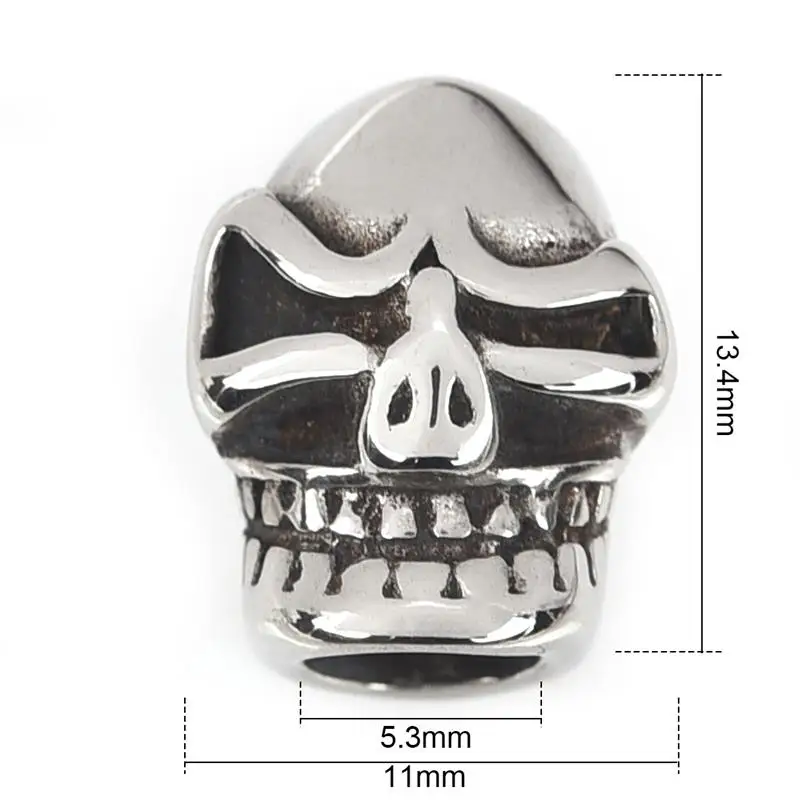 5 шт. Европейский Хэллоуин Металл Череп разделитель бусины отверстие 2/4/5/6/7/8/9 мм для браслет Diy Цепочки и ожерелья ювелирных изделий Аксессуары - Color: 7