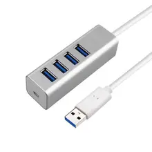 USB 3,0 концентратор 4-Порты и разъёмы Алюминий высокой Скорость usb-разветвитель Портативный расширение центр данных