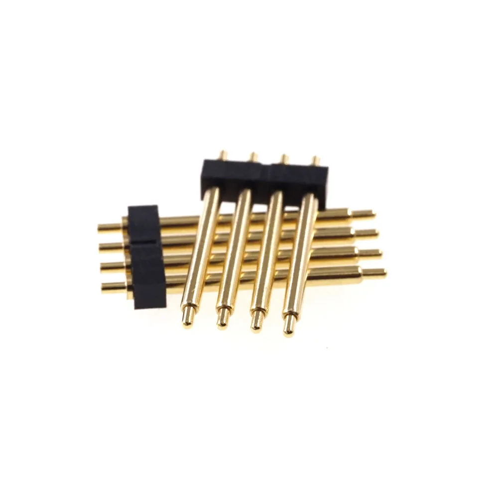 4 Pezzi 4 Poli 20.5Mm Altezza Caricato A Molla Pogo Pin Connettore Passo 2.54 Griglia Foro Passante Pcb Singola Fila Maschio Testata Sonda