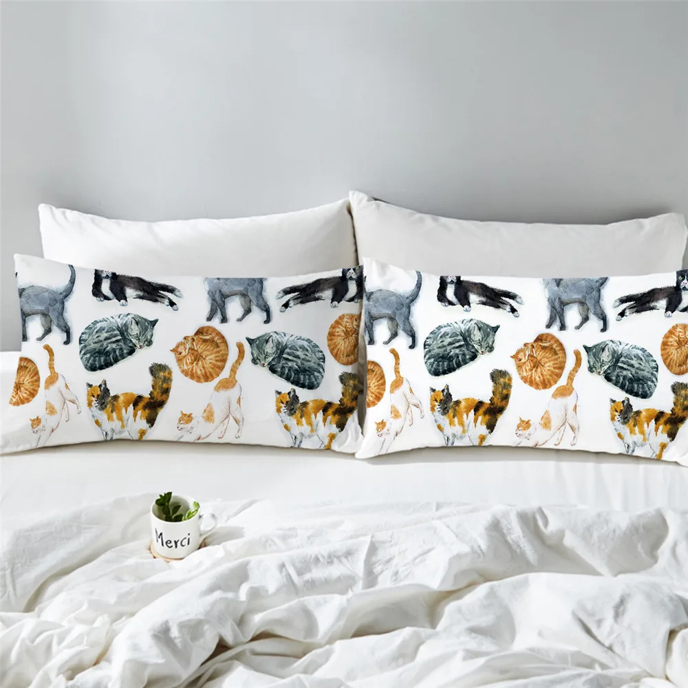 

50X90CM Animal Cushion Cover Cat Print Pillow Case Polyester Throw Pillow Cover Decoration For Home Office Bedroom dropship
