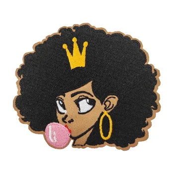 

Bubble Afro Black Girl Magic Embroidered iron on sew on patch