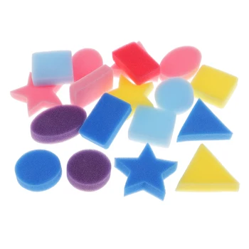 

18 Pieces Sponge Geometric Shape Sponges Paint Brush Bulk Foam Paint Roller for Kids Toddlers Painting Art Craft Tools