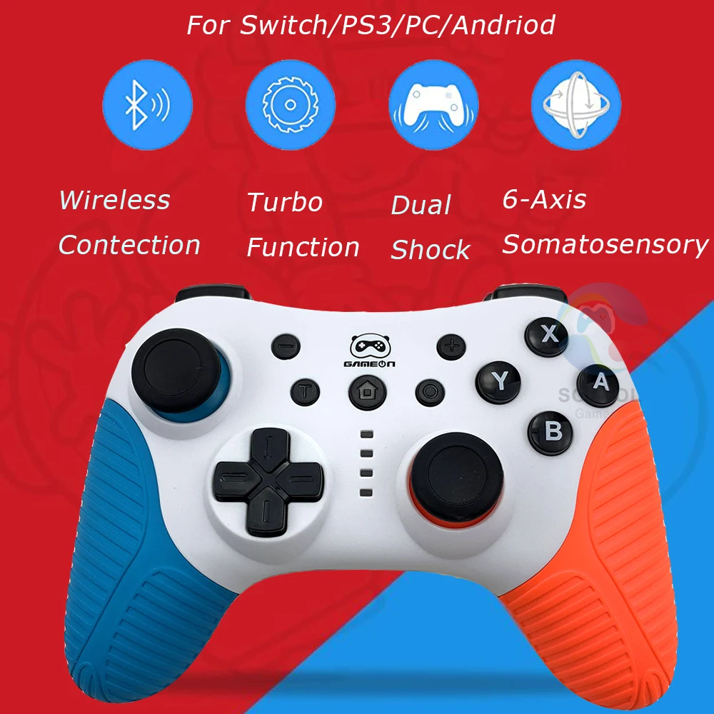 Беспроводной Bluetooth геймпад джойстик контроллер для Nintendo Switch Pro поддержка турбо 6