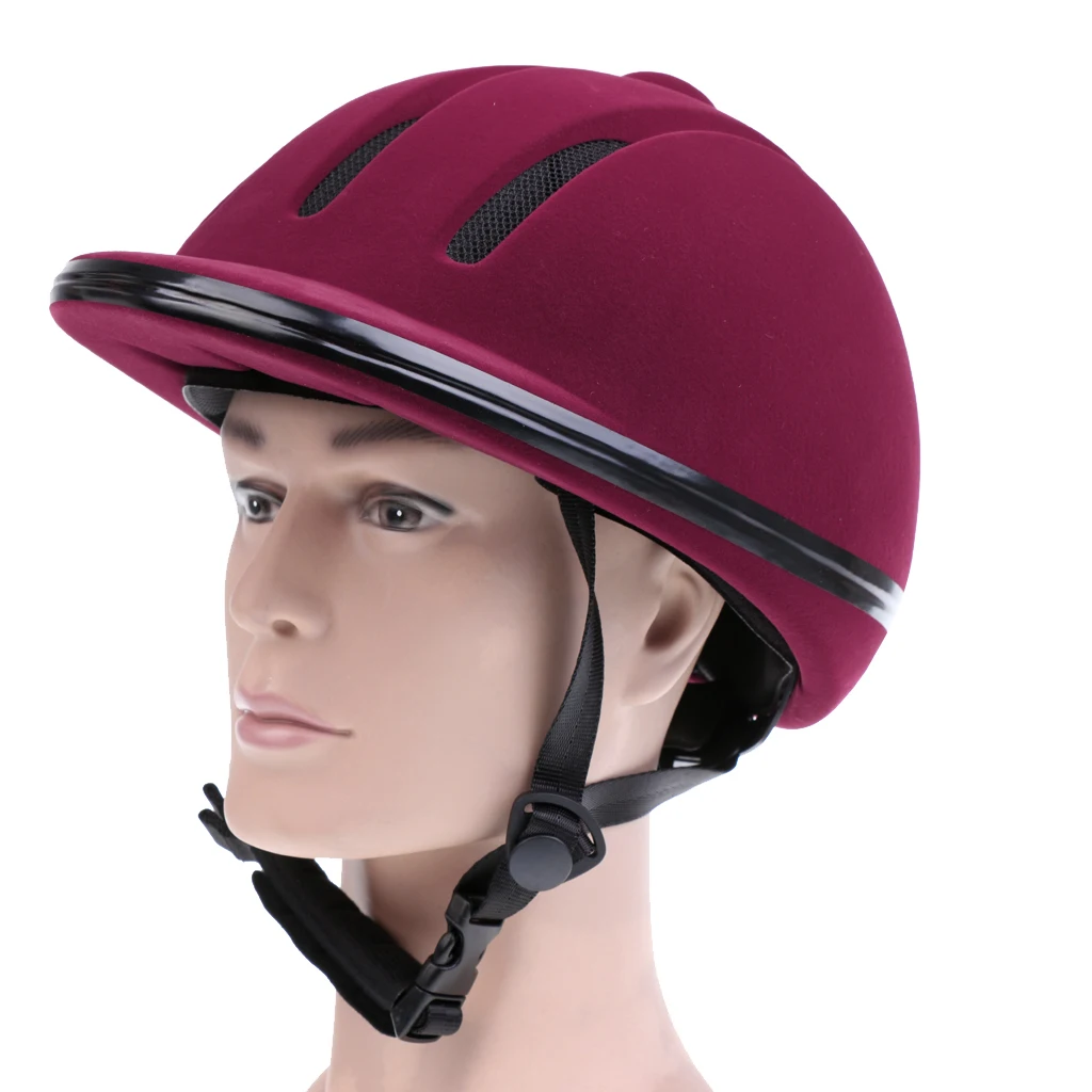 

Adults Equestrian Helmets, Safety Horse Riding Hat Helmet Velvet Head Protector - Half Cover