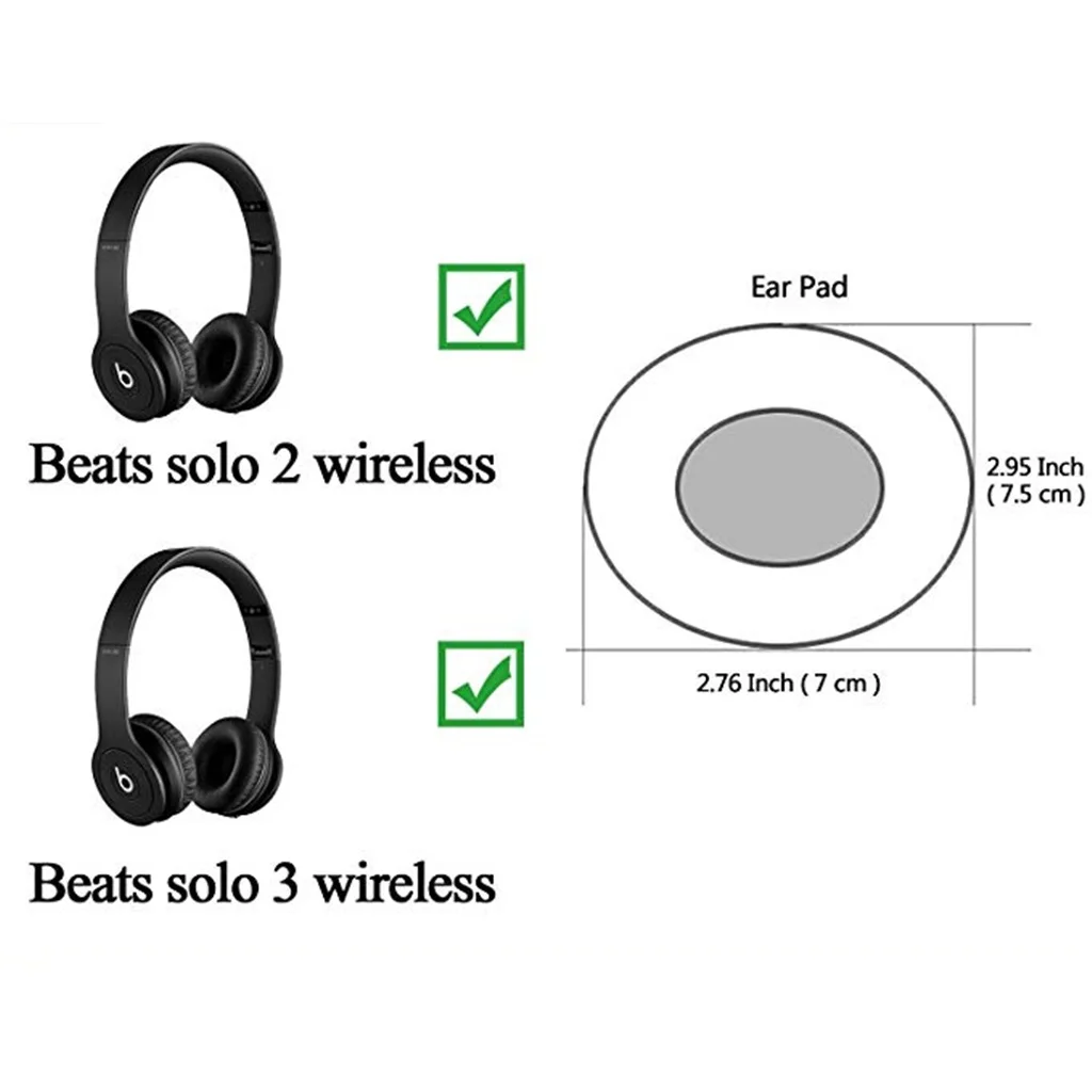 2 пара подушечки наволочки Замена для Beats Solo 2 Solo 3 Беспроводной гарнитура Черные и белые