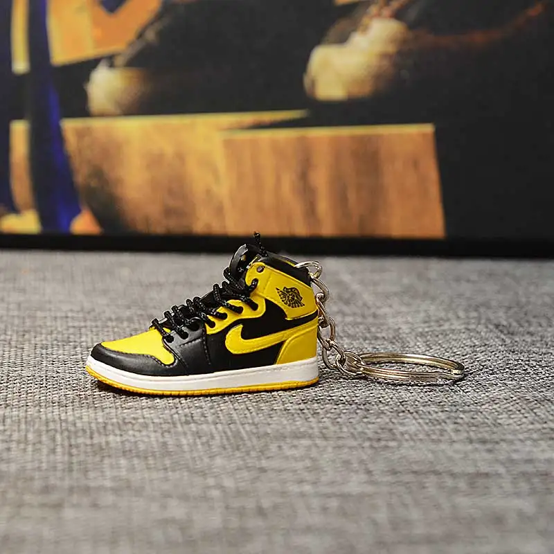 a single shoe w ring Дропшиппинг ПВХ брелок для обуви 1 3D мини-кроссовки "OW CHICAGO" Спортивная обувь Кроссовки брелки - Цвет: a single shoe w ring