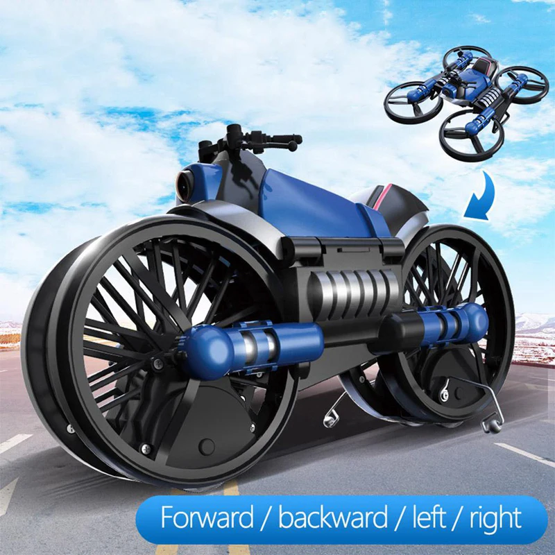 2,4 г складной 2в1 Радиоуправляемый Дрон деформационный мотоцикл с батареей 650ма воздушный Квадрокоптер для фотографий Land-надувная фигура электрическая игрушка