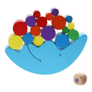 

New Montessori Wood Moon Balance Game Kids wooden Educational Toys For Children Wooden Toys Balancing Blocks for Baby Children