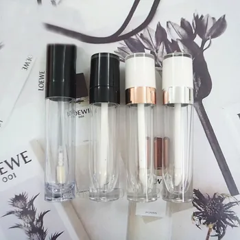 

5ml 10/30/50pcs Empty Clear Round Black/Silver/Rose Gold Lip Gloss Tube,DIY Plastic Portable Cosmetics Refillable Lipstick Shell