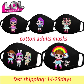 

LOL Surprise Adult Cotton Masks Women Cartoon Mouth Masks LOL Dolls Anti-Dust Pollution Mask Reusable Breathable Protect Mask