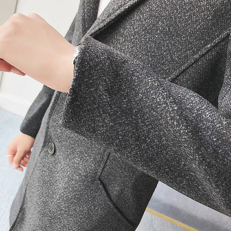 Мужские пальто и куртки, 5xl, модные теплые зимние пальто из ткани со снежинками, шерстяное кашемировое пальто, длинное тонкое пальто с отворотом, Новинка