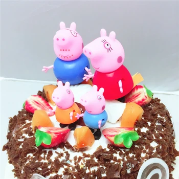

Peppa Pig Birthday Party Decoration Set Anime Figure Cupcake Toppers Party Decoration Supplies Flags Hat Spoon Acticity Event
