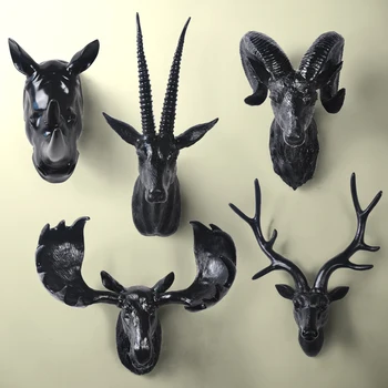 

New 2016 Home Decoration Accessoriesthree Deer Head Hanging Wall Mural Animal Furnishing European Style Of The Ancient Ornament