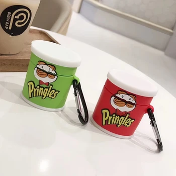 

Luxury Cartoon Pringles Beard Headphone Cases for Apple Airpods 1/2 3D Cute Silicone Protection Earphone Cover Accessories
