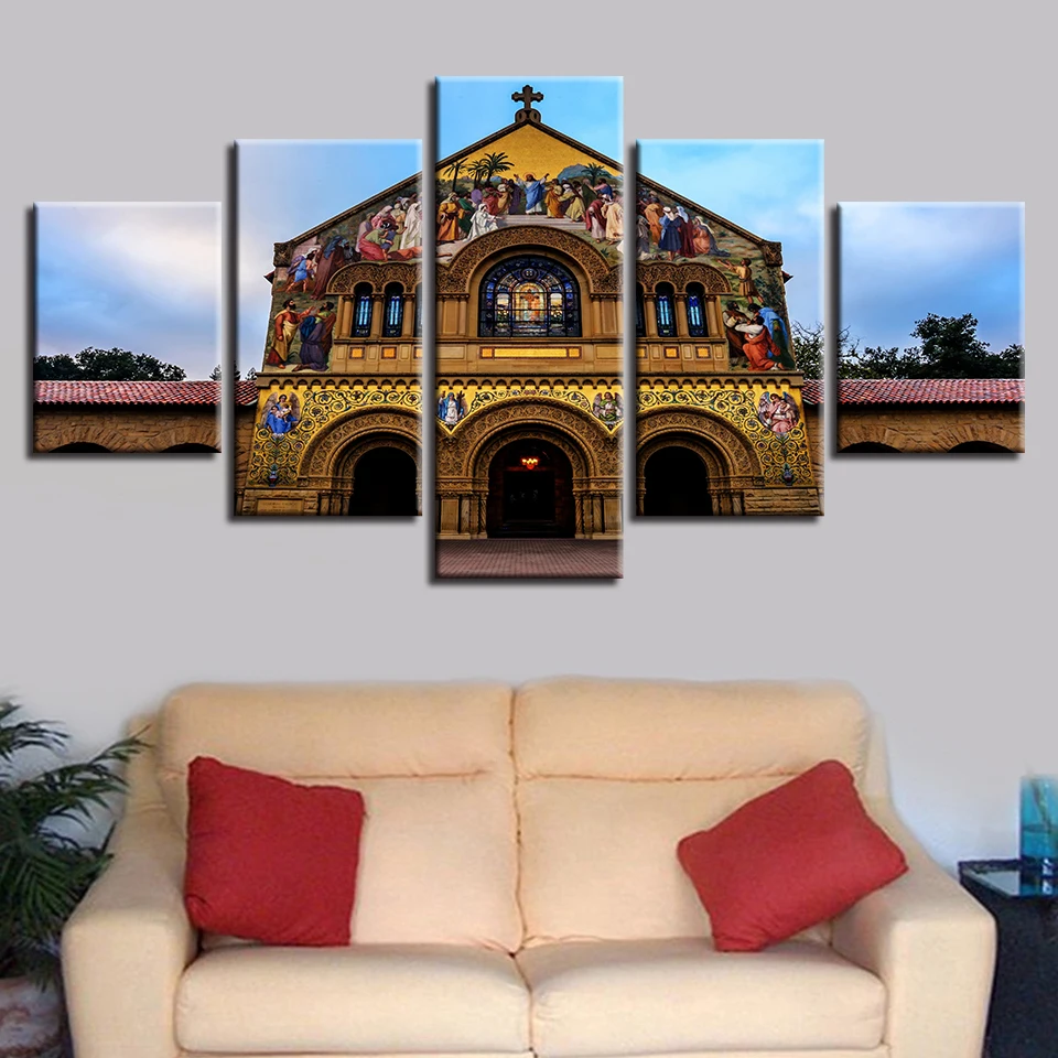 

Church with exquisite frescoes 5pcs Modern Home Wall Decor CanvasPicture Art HD Print Painting On Canvas for Living Room