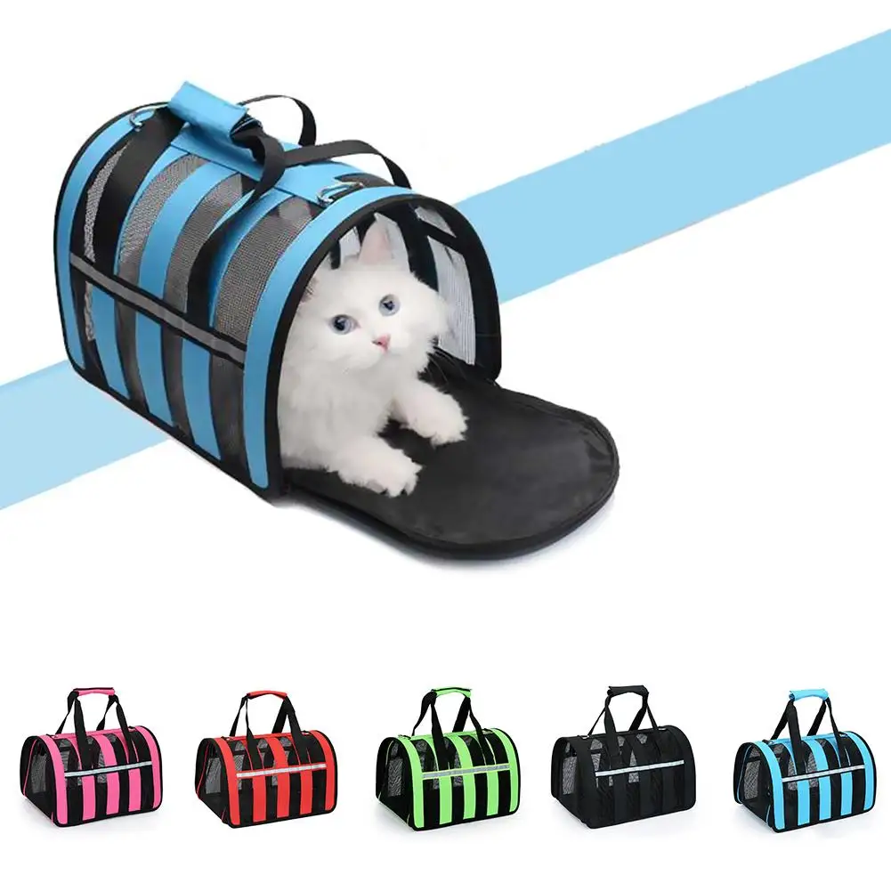 

Dual-use Folding Breathable Mesh Cat&Dog Bag Outgoing Portable Transparent Breathable Bag Pet Carry Case Pet Supplies
