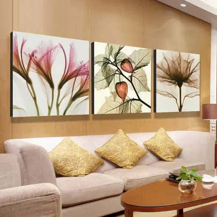 3 Панели цветы орхидеи настенное искусство, картинки, на стену цветок холст картина для гостиной украшение дома живопись на холсте без рамы - Цвет: Светло-желтый