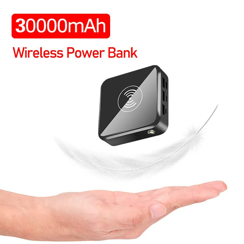 Беспроводной внешний аккумулятор 30000 мАч высокая емкость мини с тройным USB 2.1A