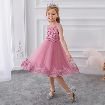 

2020 Summer White Bridesmaid Girls Dresses For Party And Wedding Dress Girl Gown Kids Children's Clothing Flower Princess Dress