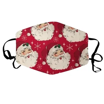 

2020 Christmas Unisex Face Masks Christmas Santa Elk Print Windproof Washable Adjustable Washable Printed Pattern Mask Navida