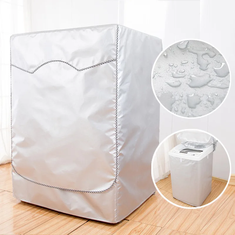 Fully Automatic Roller Washer Sunscreen Washing Machine Waterproof Cover Dryer Polyester Silver Dustproof Washing Machine Cover
