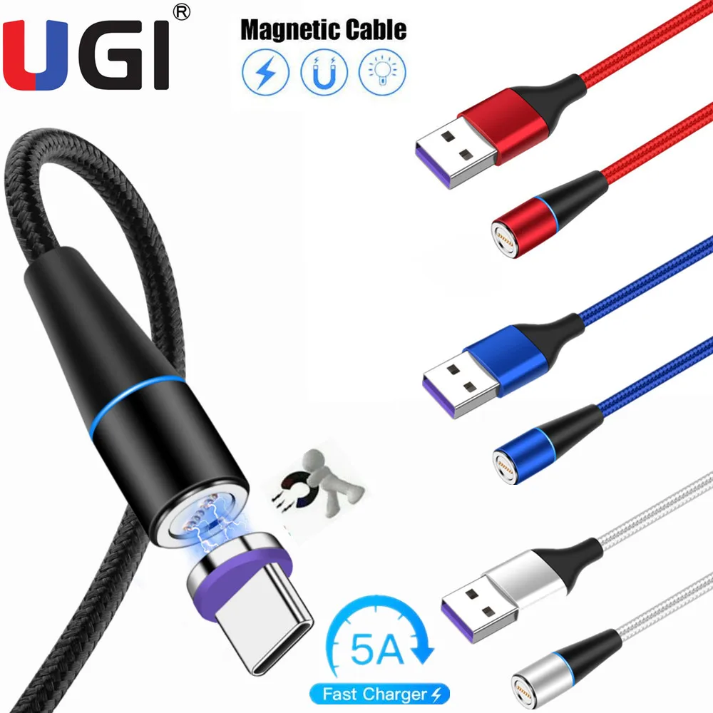 Магнитный кабель 2 в 1 м/3 фута 5 А Micro USB Type-C быстрая зарядка высокоскоростной