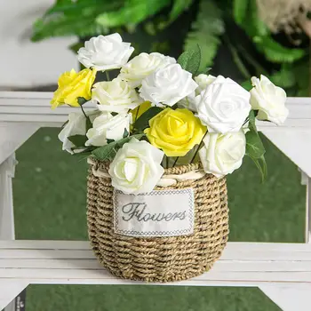 

50pcs Artificial Flowers Wedding Party Decoration Bouquet Silk Peonies Bud Flowers Marriage Home Decor Fake Peony Rose Flower