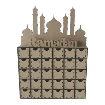 

Drop Ship&Wholesale Wooden MDF Eid Ramadan Mubarak Advent Calendar Muslim Islamic Decorations Ornament Gift APR28