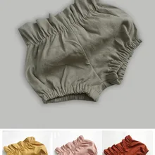 Детские шаровары из смеси хлопка детский шорты летние однотонные штаны с рюшами шорты для маленьких девочек и мальчиков короткие брюки Бермуды Py4