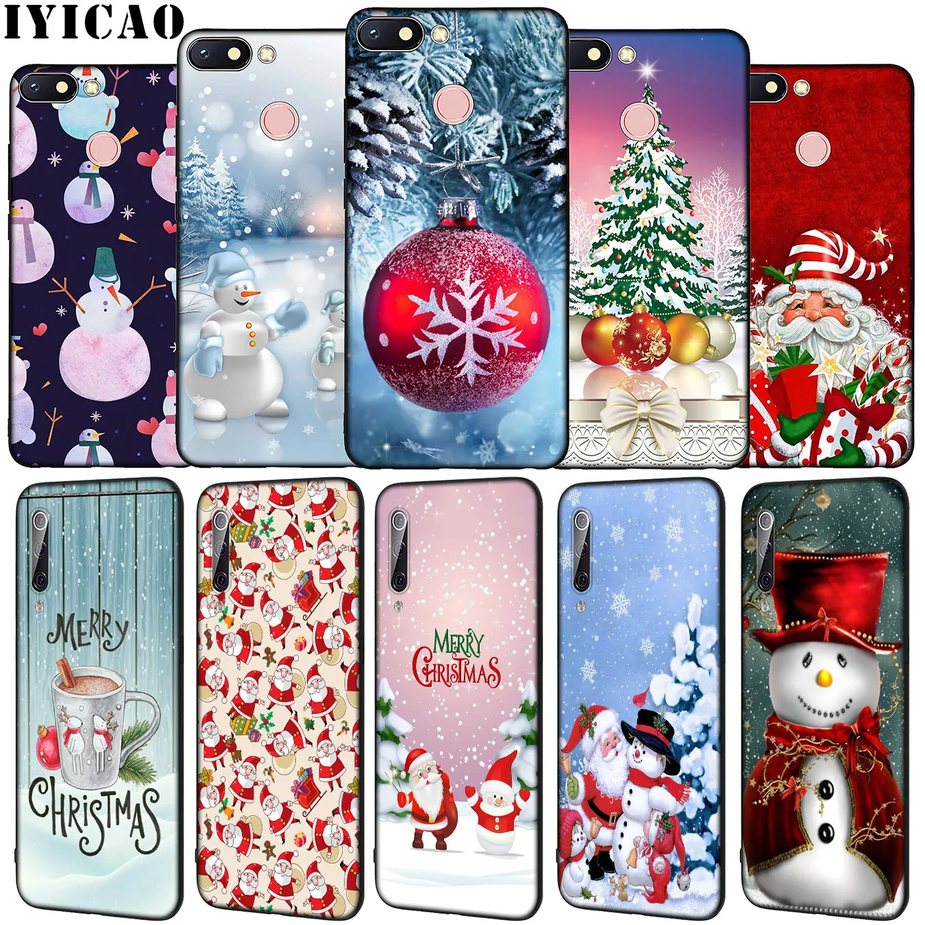 IYICAO snow winter Merry Christmas Soft Silicone Phone Case for Xiaomi Redmi Note 8 8T 8A 7 7A 6 6A 5 5A GO S2 K30 K20 Pro | Мобильные