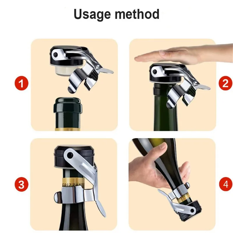 Stainless Steel Champagne Stopper Cork Sparkling Wine Bottle Plug