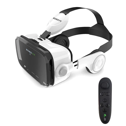 BOBOVR Z4 кожаный 3D картонный шлем виртуальной реальности VR очки гарнитура стерео BOBO VR для 4-6 'мобильного телефона - Цвет: Z4 Black Remote