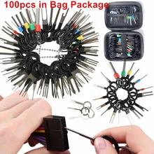 

100Pcs Puller Tool Motorist Kit Car Terminal Removal Tool with Storage Bag Wires Pin Extractor Terminals Auto Disassembly Tool