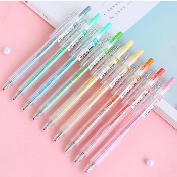 

Retro Small Fresh Hand Account Ballpoint Pen12 Multicolour Ballpoint Gel Pen Highlighter Refill Colorful Shining Pens For Office
