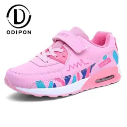 Спортивная обувь для бега; детские кроссовки для девочек-подростков; дышащие повседневные теннисные туфли для девочек; цвет черный