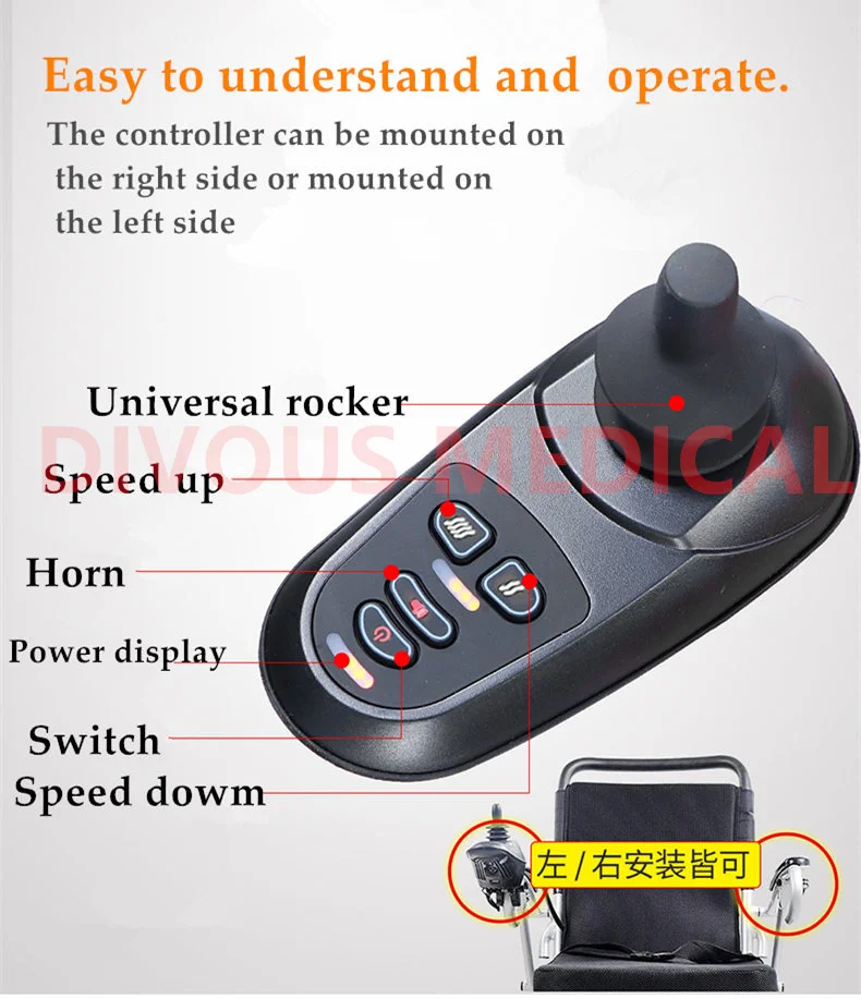 Hospital Care Folding Electric Lithium Battery Wheelchair Adult Power Wheel Chair