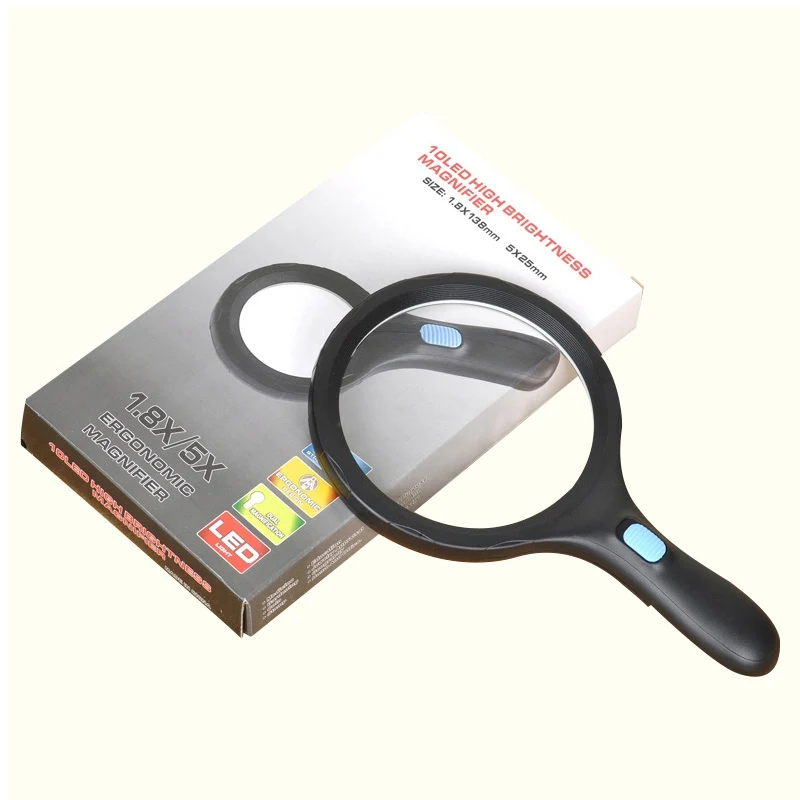 3X 45X Illuminated Magnifier Microscope Magnifying Glass Aid Reading for Seniors loupe Jewelry Repair Tool With 3 LED NEW