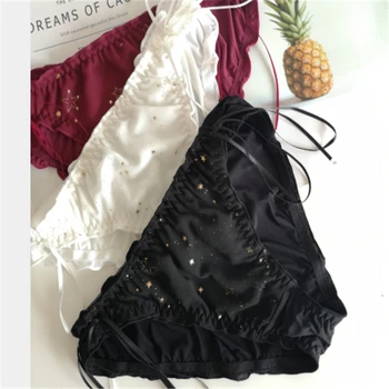 

Summer ice silk star mid-waist ladies bag hip panties anime two-dimensional ladies panties 4PCS