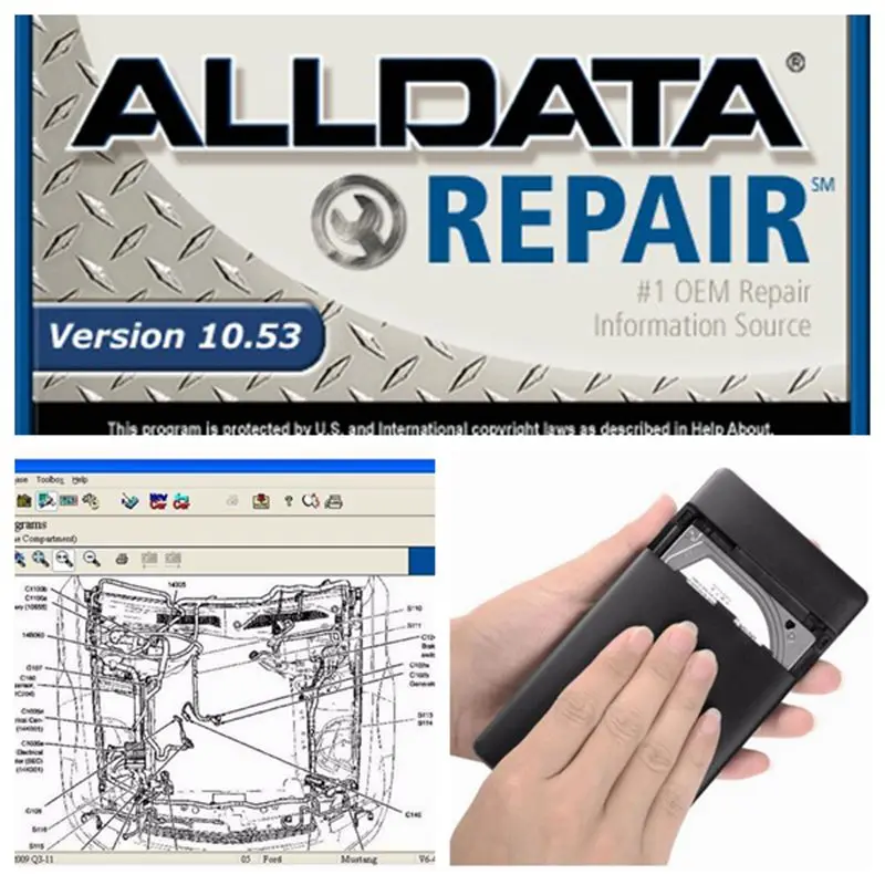 2020 горячая Распродажа Alldata 10 53 Авто Ремонт Программное обеспечение в 640 Гб HDD все