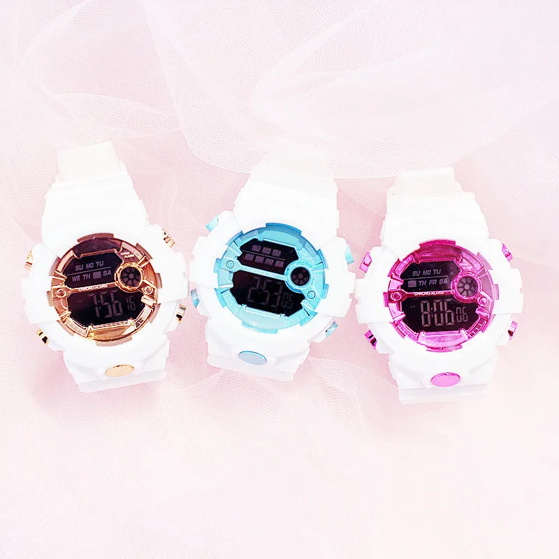 Candy colors Analog Digital Stylish child Electronic Watch Clock student Clock Sport Digital LED Waterproof Wrist 2