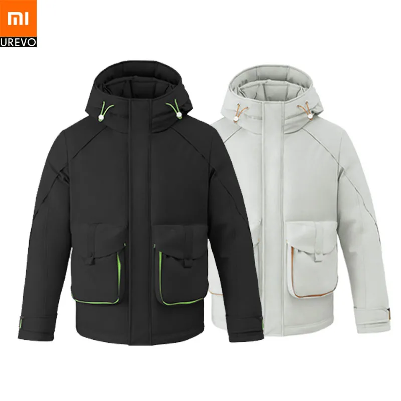 

Xiaomi Urevo Man Casual Down Jacket Waterproof Windproof U-shaped Pocket Color Fashion Matching Design Warm Coat For Winter