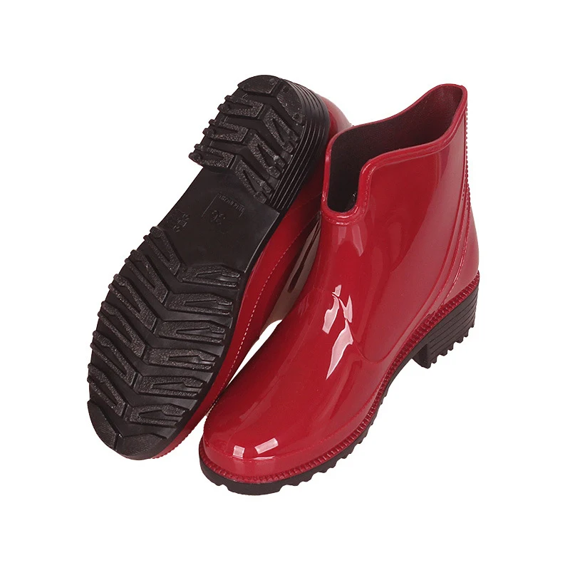 MCCKLE/женские резиновые сапоги; резиновые ботильоны на среднем каблуке; нескользящие резиновые сапоги ПВХ; женская модная непромокаемая обувь на платформе