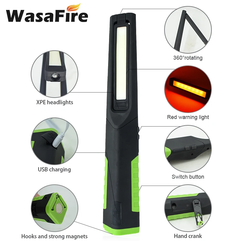 

5pcs/lot Wholesale XPE+SMD Rechargeable Led Flashlight 360 Rotate Portable Magnetic Lanterna Emergency Lamp For Camping Hunting