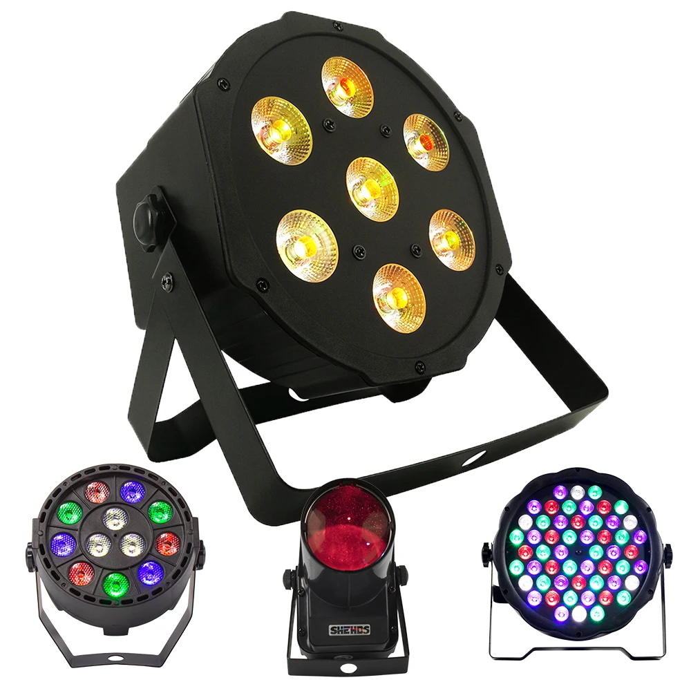 1 Pz Led 7X1 8W/7X1 2W/54X 3W/12X3Wrgbwa + Uv Par Light Con Dmx512 6In1 Stage Light Wash Effect Dj Disco Mini Faretto Led 10W