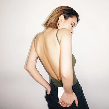 

2020 new fashion women's clothing Beach sexy backless slim bodysuit camisole