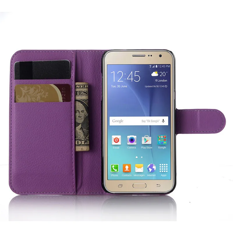 Для samsung Galaxy J2 Case Роскошный кожаный чехол-книжка с бумажником для samsung J2 J200 J200F чехол для телефона samsung J2 J250F